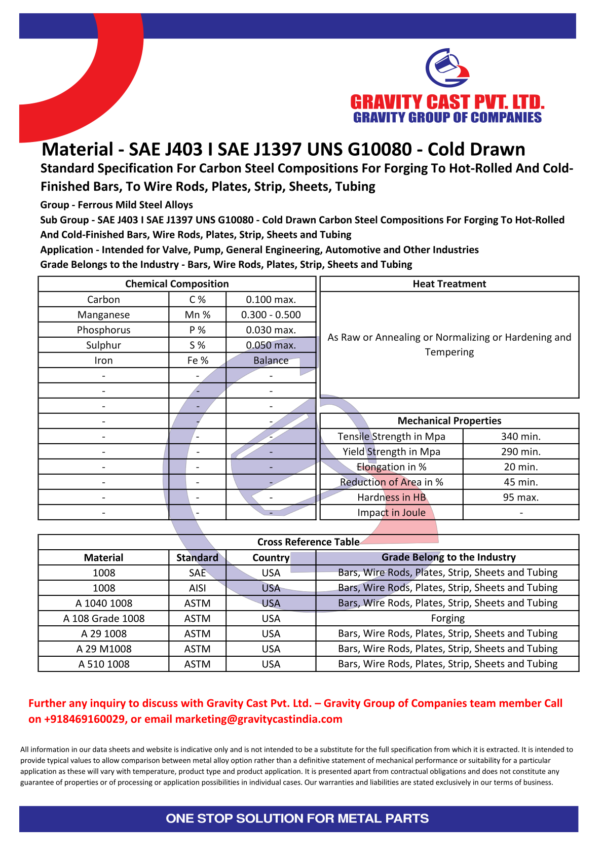 SAE J403 I SAE J1397 UNS G10080 - Cold Drawn.pdf